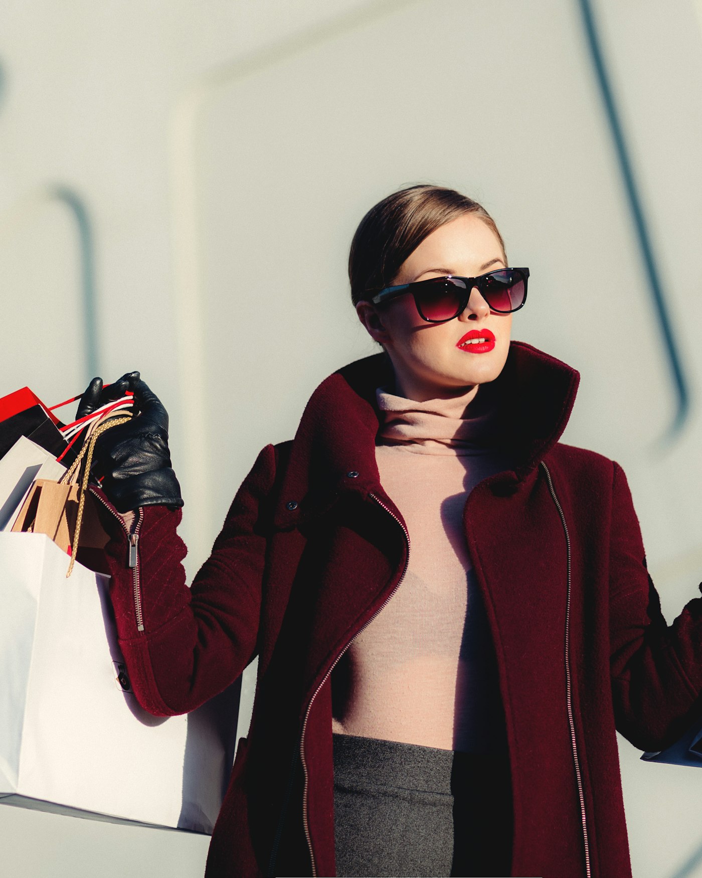 A tailored vintage coat on a hanger