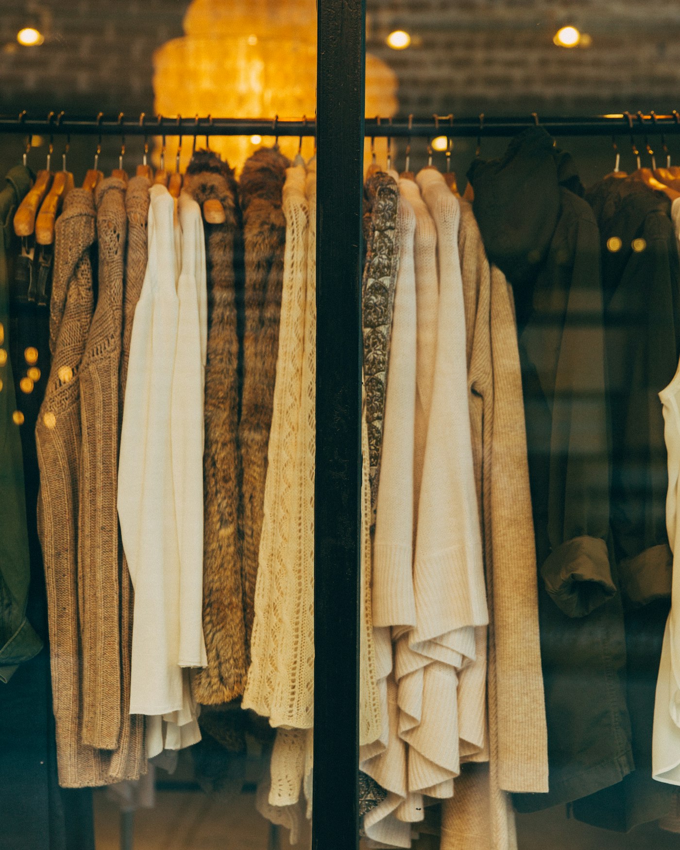 A rack of vintage pieces awaiting authentication
